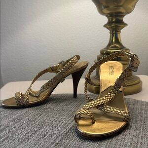 Michael Kors Metallic Braided Heels